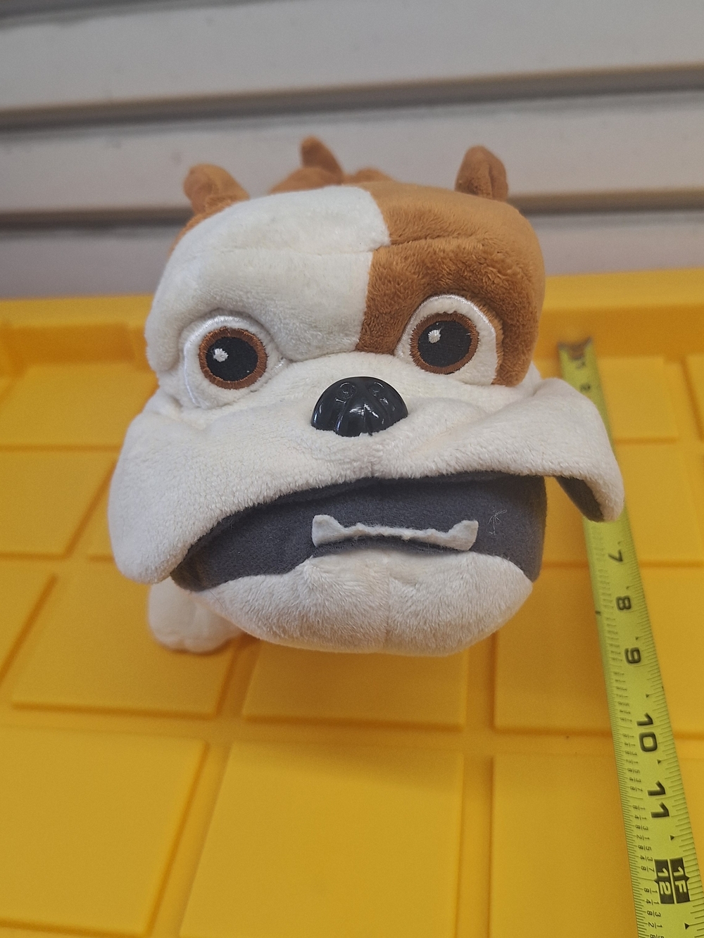 Plush Bulldog Stuffed Animal Toy - Brown & White